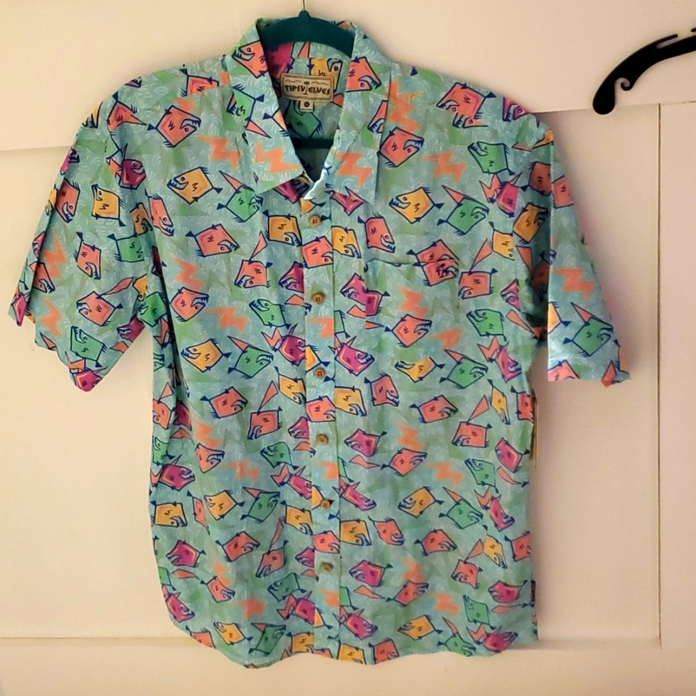 NEW Tipsy Elves  button down. AWESOME pattern. NEW WITH TAGS ATTACHED  XXL